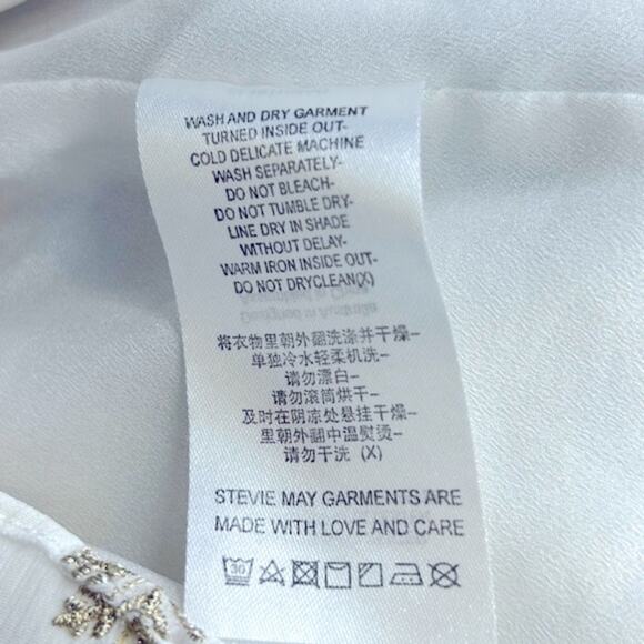 Stevie May Cosmic Currents Gold Embroidery Mini Dress Size Medium - Picture 12 of 16